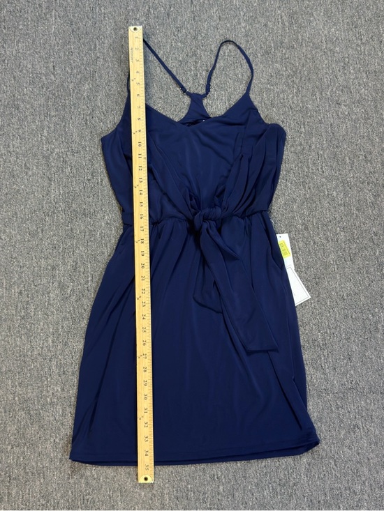 1. State Navy Midi Dress with Tie Waist Size Small Elegant Party Cocktail NEW - Picture 12 of 16